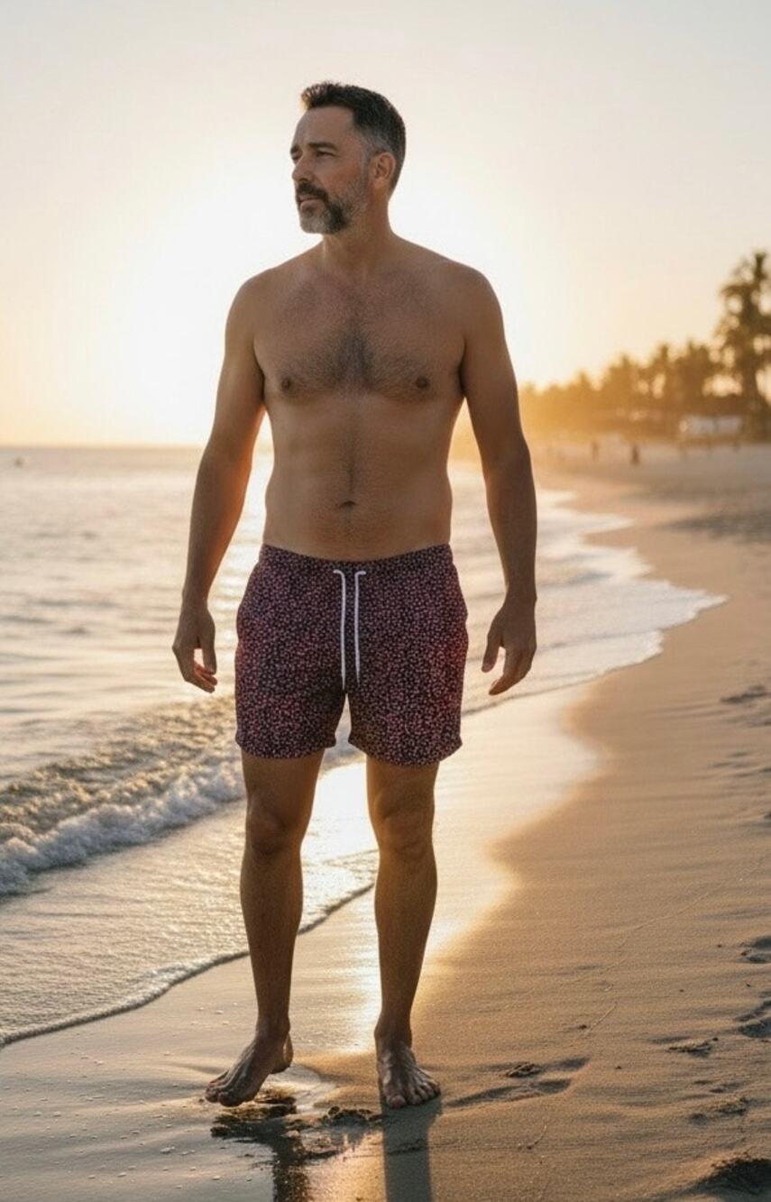 Bonobos Men's Swim Trunks Navy Pink Dot Size L 7" Inseam‎ Swim Beach Resortwear